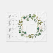 Couverture Polaire Guirlande botanique d'Eucalyptus Jalon mensuel du (Devant (Horizontal))