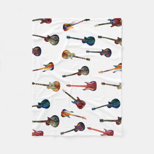 Couverture Polaire Guitare colorée (Devant)