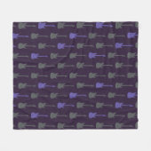 Couverture Polaire Guitare électrique classique grungeuse points viol (Devant (Horizontal))