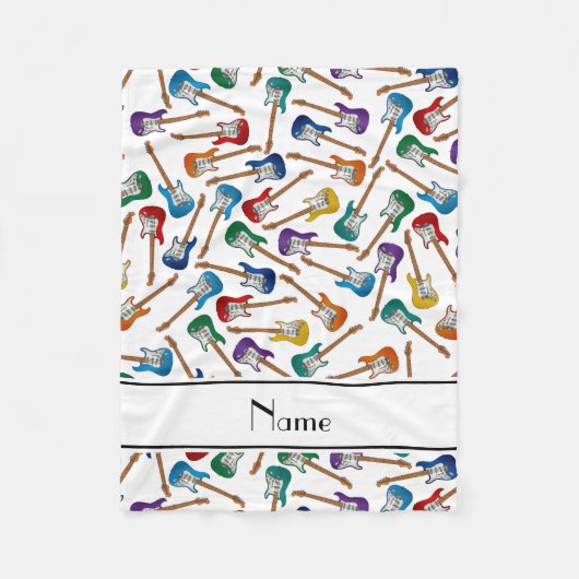 Couverture Polaire Guitare électrique couleur blanche (Devant)