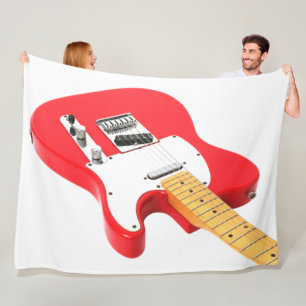 COUVERTURE POLAIRE GUITARE ÉLECTRIQUE ICONIQUE ROUGE