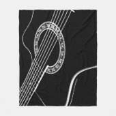 Couverture Polaire Guitare noire et blanche (Devant)