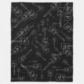 Couverture Polaire Guitares partout Noir (Devant)
