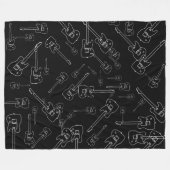 Couverture Polaire Guitares partout Noir (Devant (Horizontal))