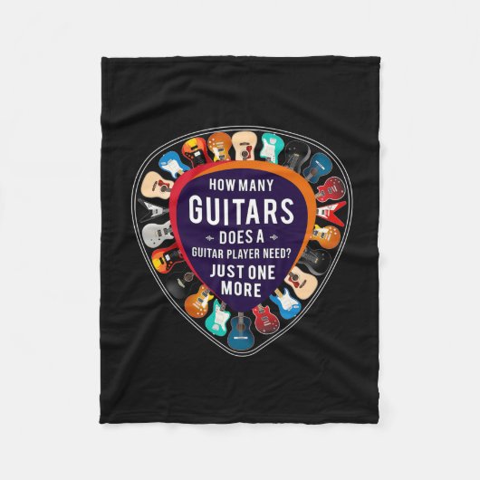 Couverture Polaire Guitariste Combien de guitares Anniversaire (Devant)