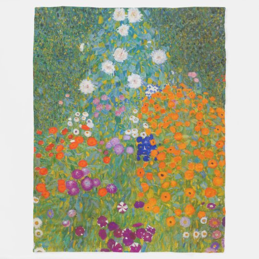 Couverture Polaire Gustav Klimt - Jardin des fleurs (Devant)