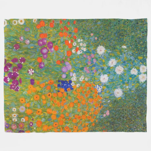 Couverture Polaire Gustav Klimt - Jardin des fleurs (Devant (Horizontal))
