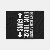 Couverture Polaire Gym Dont Need Permit For These Guns Funny Workout  (Devant (Horizontal))