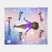 Couverture Polaire Gym Star Africain Américain, Yeux Brown, Leo Viole (Devant (Horizontal))