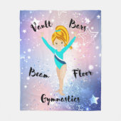 Couverture Polaire Gym Star Deep Blonde, Yeux Hazel, Leo Turquoise (Devant)