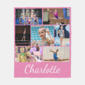 Couverture Polaire Gymmastics 7 Photo Collage Pink Fleece Blanket (Devant)