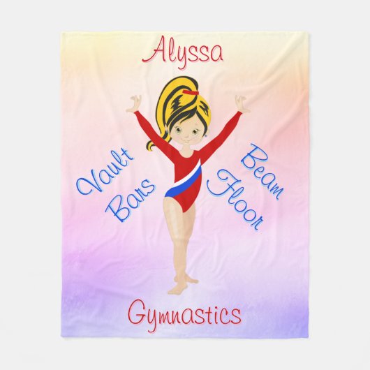 Couverture Polaire Gymnaste Blonde Cute Hazel Eyes Gymnastique Design (Devant)