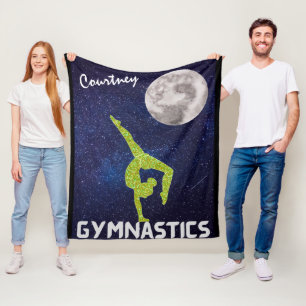 Couverture Polaire Gymnaste brillant dans l'espace par la Lune