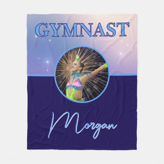 Couverture Polaire Gymnaste Deep Royal Custom Photo et nom (Devant)
