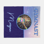 Couverture Polaire Gymnaste Deep Royal Custom Photo et nom (Devant (Horizontal))