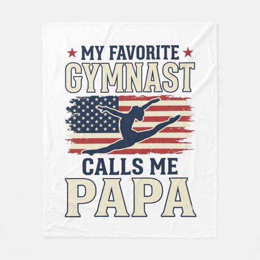 Couverture Polaire Gymnaste préféré m'appelle Papa Patriotique Vintag (Devant)