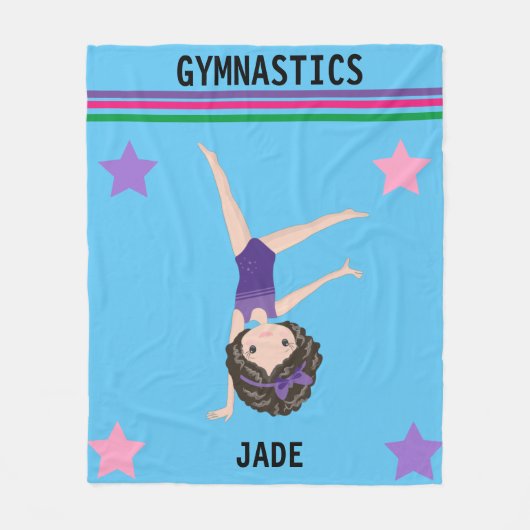 COUVERTURE POLAIRE GYMNASTICS BLANCHET POUR FILLES PERSONNALISÉ. (Devant)