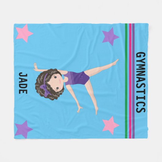 COUVERTURE POLAIRE GYMNASTICS BLANCHET POUR FILLES PERSONNALISÉ. (Devant (Horizontal))