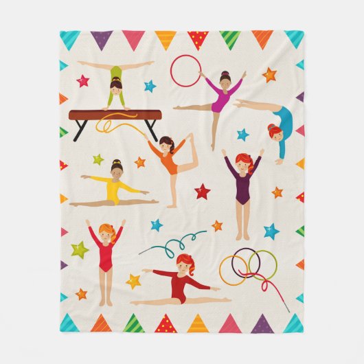 COUVERTURE POLAIRE GYMNASTICS FILLE CLIPART QUILLE (Devant)