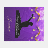 Couverture Polaire Gymnastics "Merry Christmas" Purple & Gold (Devant (Horizontal))