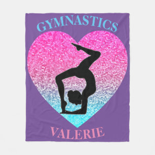 Couverture Polaire Gymnastique Blanche-polaire avec nom de Gymnaste