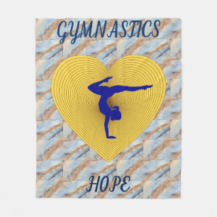 Couverture Polaire Gymnastique coeur or avec gymnaste