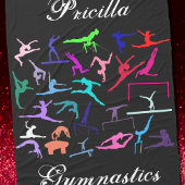Couverture Polaire Gymnastique colorée personnalisée Silhouette