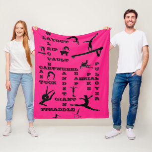 Couverture Polaire Gymnastique Compétences Filles Hot rose Fleece Bla