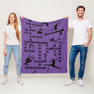 Couverture Polaire Gymnastique Compétences Filles Violet Fleece Blank