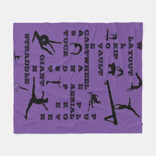 Couverture Polaire Gymnastique Compétences Filles Violet Fleece Blank (Devant (Horizontal))