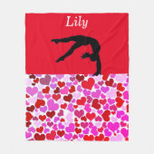 Couverture Polaire Gymnastique filles Valentine's Hearts Fleece Blank (Devant)