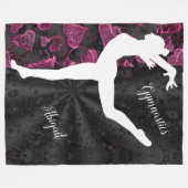 Couverture Polaire Gymnastique Noir, Blanc et Rose (Devant (Horizontal))