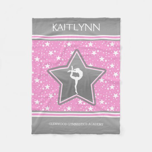Couverture Polaire Gymnastique parmi les étoiles dans le rose avec (Devant)