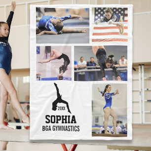 Couverture Polaire Gymnastique personnalisée 5 Photo Collage Nom Anné