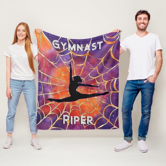 Couverture Polaire Gymnastique personnalisée Halloween Spiderweb (En situation)