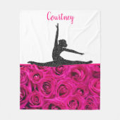 Couverture Polaire Gymnastique rose roses rose et blanc (Devant)
