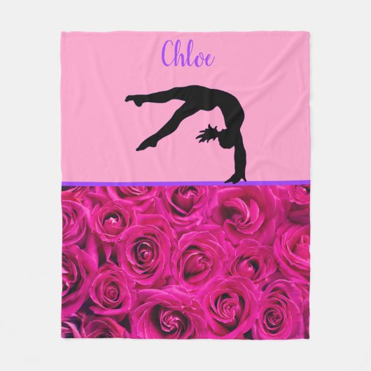 Couverture Polaire Gymnastique Roses Roses Roses Roses Roses Rose Bla (Devant)