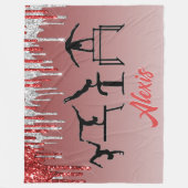 Couverture Polaire Gymnastique rouge et argent Parties scintillant Om (Devant)