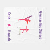 Couverture Polaire Gymnastique Soeurs Noms Personnalisés (Devant (Horizontal))