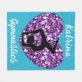 Couverture Polaire Gymnastique Turquoise et violet Personnalisée (Devant (Horizontal))