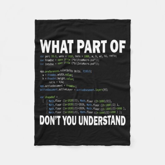 Couverture Polaire Hacker Computer Programmer Apparel Coding What Par (Devant)