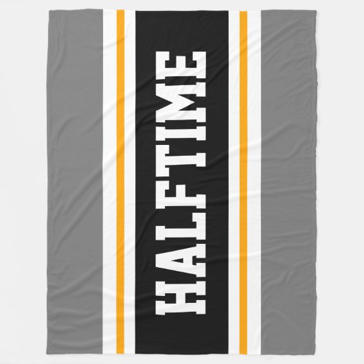 Couverture Polaire HALFTIME Black Grey White Yellow Racing Stripes (Devant)