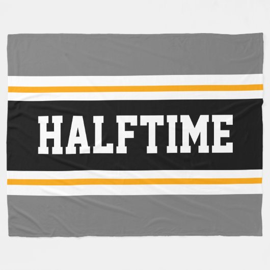 Couverture Polaire HALFTIME Black Grey White Yellow Racing Stripes (Devant (Horizontal))