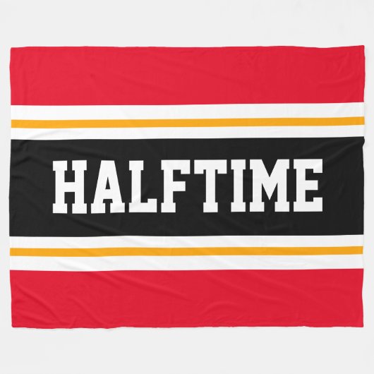 Couverture Polaire HALFTIME Bright Red Black White Racing Stripes (Devant (Horizontal))