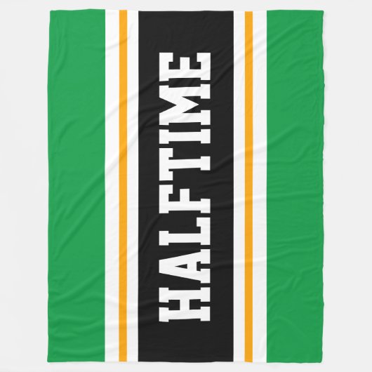 Couverture Polaire HALFTIME Vert clair noir blanc rayures de course (Devant)