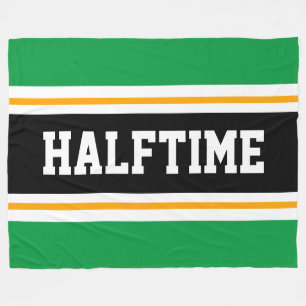 Couverture Polaire HALFTIME Vert clair noir blanc rayures de course
