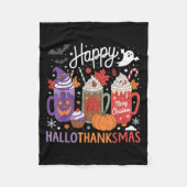 Couverture Polaire Hallothanksmas Joyeux Halloween Lover café Hallowe (Devant)