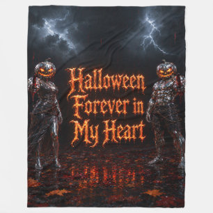 Couverture Polaire Halloween à jamais dans mon cœur Gothique Citrouil