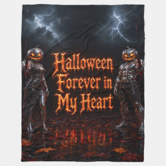 Couverture Polaire Halloween à jamais dans mon cœur Gothique Citrouil
