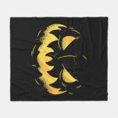 Couverture Polaire Halloween à la tête de Citrouille sculpté de Jack- (Devant (Horizontal))